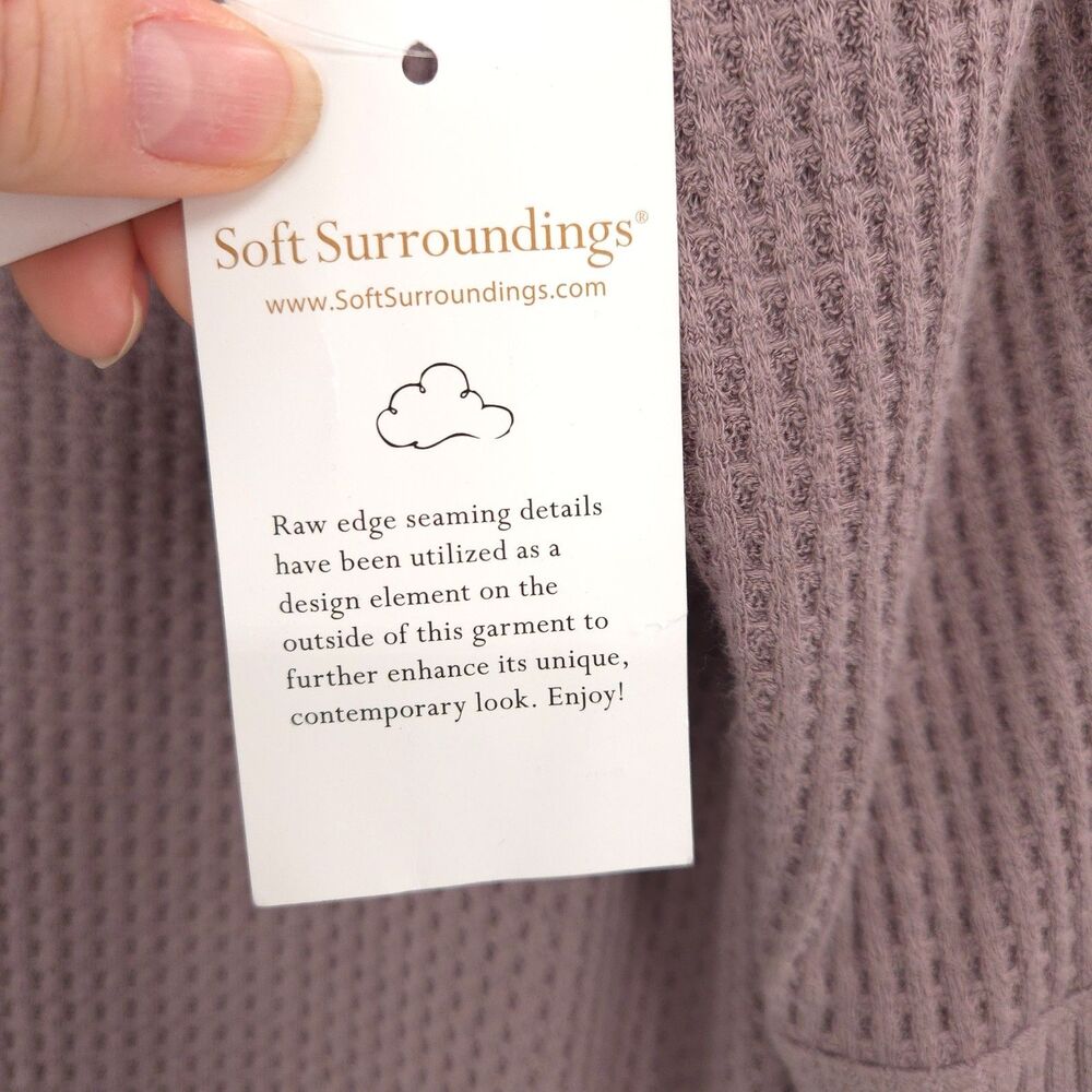 Soft Surroundings NWT cowl neck thermal waffle knit tunic top Size 2X‎ taupe - Picture 8 of 10